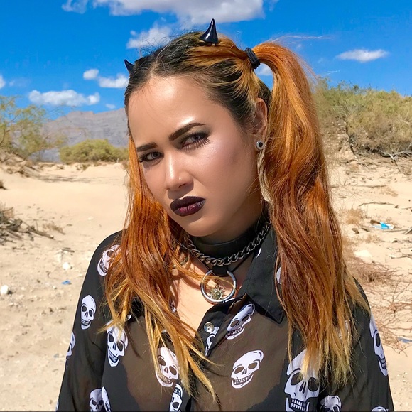 Lil' Devil Horns Hair Clips Demon Oni Punk Halloween - Picture 2 of 5